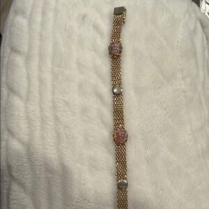 Source Unknown Gold Bracelet with Opal Details